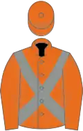 Orange, grey cross belts