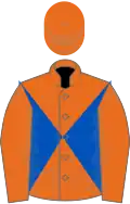 Orange and royal blue diabolo, orange sleeves and cap