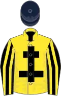 Yellow, Black Cross of Lorraine, Black and Yellow striped sleeves, Dark Blue cap