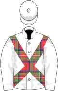 White, tartan cross belts