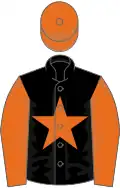 Black, Orange star, sleeves and cap