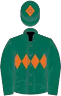 DARK GREEN, orange triple diamond, dark green cap, orange diamond