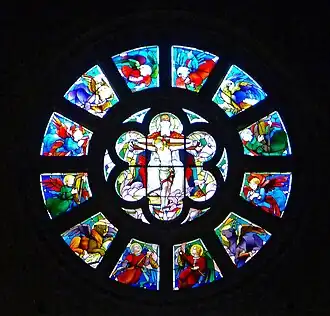 Central stained glass window of the choir
