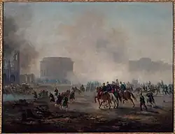 La Rotonde de la Villette cernée par les troupes versaillaises