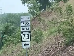 PA 73 Alternate Truck at its eastern terminus.