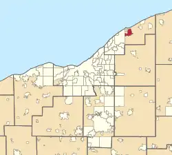 Location of Painesville in Greater Cleveland