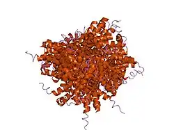 1sb0: Solution structure of the KIX domain of CBP bound to the transactivation domain of c-Myb