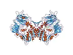2g5p: Crystal structure of human dipeptidyl peptidase IV (DPPIV) complexed with cyanopyrrolidine (C5-pro-pro) inhibitor 21ac