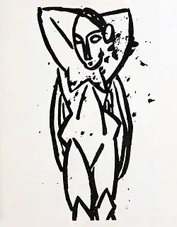 Pablo Picasso, 1907, Nu aux bras levés (Nude)