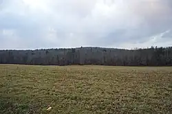 Fields in the township's far southwest