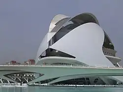 El Palau de les Arts Reina Sofía in the City of Arts and Sciences, Valencia by Santiago Calatrava, 2005