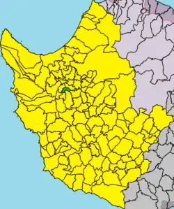 A map featuring Loukrounou in the Paphos District