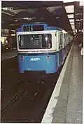 MP 59 trainset 6005 in "Métro-Vidéo" livery in 1989