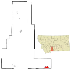 Location of Cooke City-Silver Gate, Montana