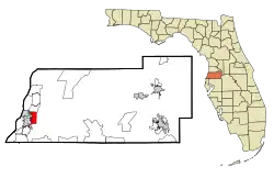 Location in Pasco County and the state of Florida