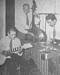 The Pat Caplice Trio in 1954. From left, Jan Gold, guitar; Ken McClure, bass; and Pat Caplice, vibraphone.