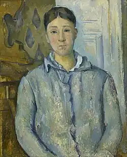 Paul Cézanne, Madame Cézanne in Blue (1888–1890), 74.1 × 61 cm