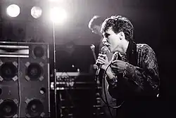 Murray performing live with the Invisible Girls at the Paard van Troje in The Hague, Netherlands, in 1981