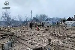 Destruction in&nbsp;Pavlohrad after Russian shelling, 1 May 2023