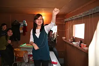 Visitor proud of her catch