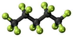 Ball-and-stick model of the perflenapent molecule