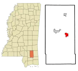 Location of Beaumont, Mississippi