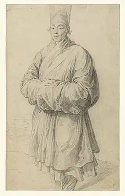 Man in Korean Costume, c. 1617, black chalk with touches of red chalk, J. Paul Getty Museum