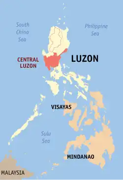 Map of the Philippines highlighting Central Luzon