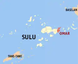 Map of Sulu with Omar highlighted