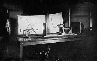 Image 5A rare 1884 photo showing the experimental recording of voice patterns by a photographic process at the Alexander Graham Bell Laboratory in Washington, D.C. Many of their experimental designs panned out in failure. (from Invention)