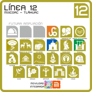 Scheme of the Mexico City Metro Line 12