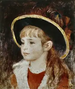 Fillette au chapeau bleu English: Little girl in blue hat Portrait of Henriot by Pierre-Auguste Renoir [1881]
