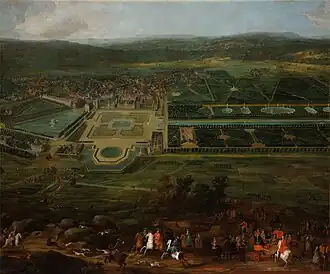 Louis XIV hunting near the Palace of Fontainebleau. Painting by Pierre-Denis Martin (1718-1723)
