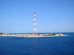 A landscape of Torre Faro with the Pylons of Messina.