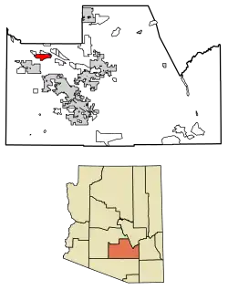 Location of Casa Blanca in Pinal County, Arizona.