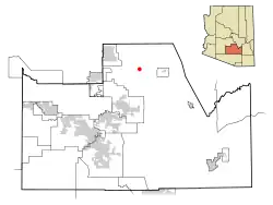 Location in Pinal County and the state of Arizona