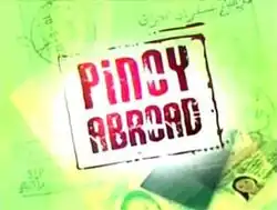 An image of a passport, over a lime green background. The show title is displayed on the center of the image.