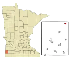Location of Ruthton, Minnesota