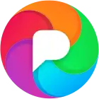 The Pixelfed logo. A warm, colourful lollipop-like circle with a white P over it