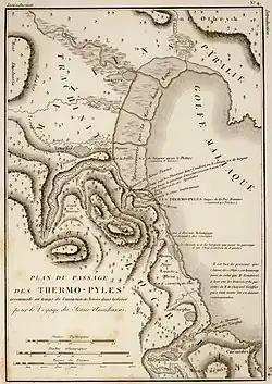 Plan of the Thermopylae at the time of Xerxes I