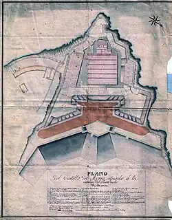 Plan of Morro Castle, located at the entrance to the Port of Havana