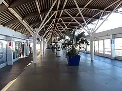 Interior of AirTrain station in Terminal 1 of the SFO airport
