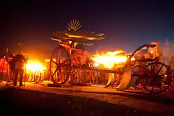 Płomienne ptaki (Fire Birds) (1977) by Władysław Hasior in Koszalin, Poland