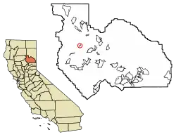 Location of Caribou in Plumas County, California.