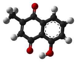 Ball-and-stick model of plumbagin