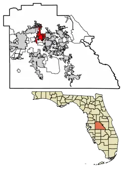 Location of Auburndale in Polk County, Florida.