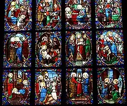 Stained glass inside the Cathédrale Saint-Maclou de Pontoise