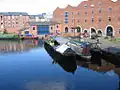 Former canal warehouse, Portland Basin, now museum and flats