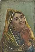 Portrait of a Sikh woman, by the Sikh artist Lahora Singh, circa first half of the 20th century