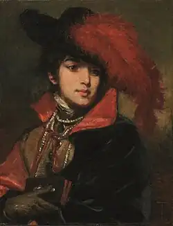 Portrait of a lady with a red feather (c. 1859)